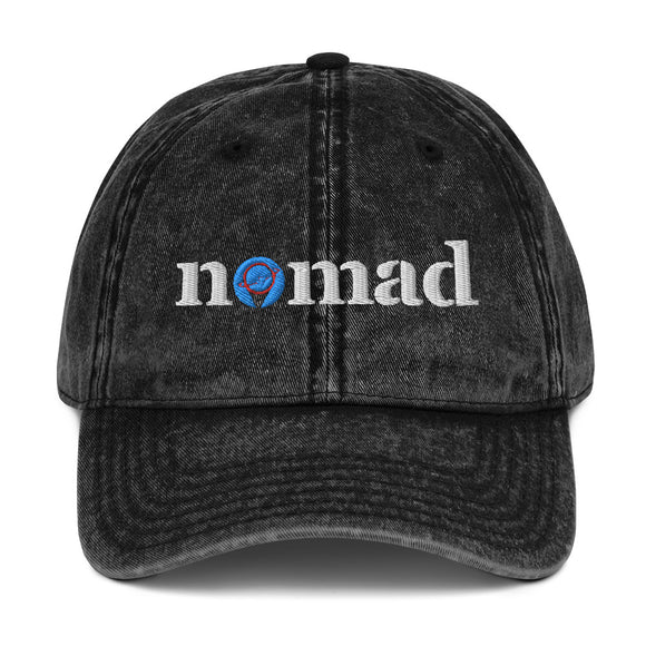 White and Blue Nomad Vintage Cotton Twill Cap (Additional Colors Available)