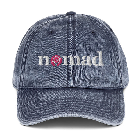 White And Pink Nomad Vintage Cotton Twill Cap (Additional Colors Available)