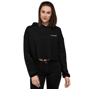 White And Pink Nomad Embroidered Crop Hoodie (Additional Colors Available)