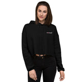 White And Pink Nomad Embroidered Crop Hoodie (Additional Colors Available)