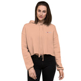 White And Pink Nomad Embroidered Crop Hoodie (Additional Colors Available)